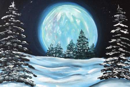 Winter Woodland Moonrise