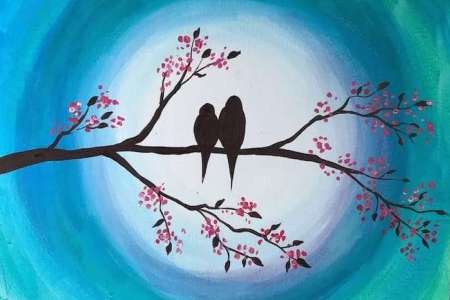 Moonlight Lovebirds