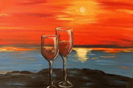 Glowing Sunset by the Sea