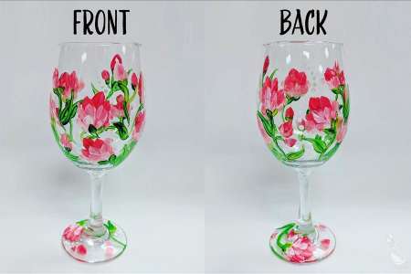 Floral Wine Glasses