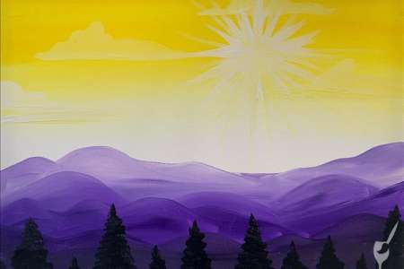 Violet and Gold Mountainscape