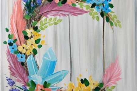 Pastel Wreath + Half Price Wine Bottles