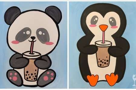 Boba-Loving Panda or Penguin