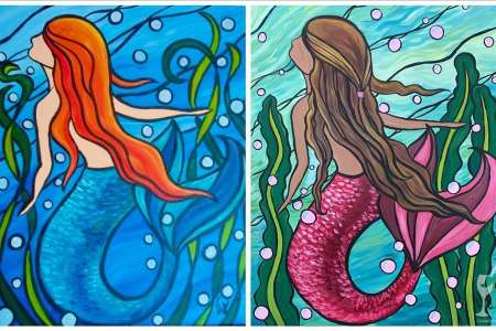 Stained Glass-Style Mermaid