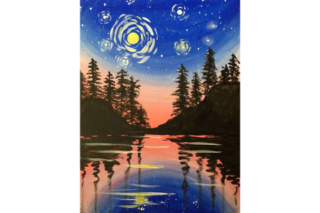 Shooting Stars Over the Lake