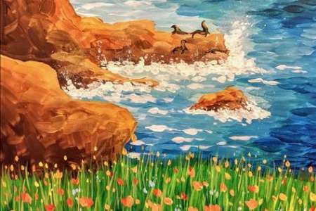 Blooming Poppies on the Seaside (Half-Priced Wine!)