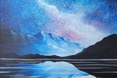 Starry Nights in Snowy Mountains