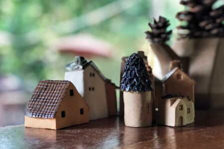 Sculpting Cute Ceramic Houses