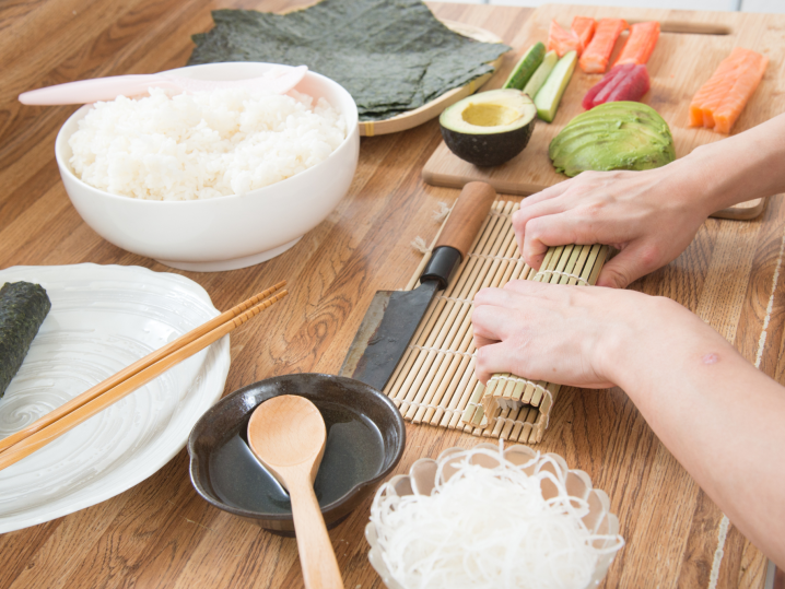 NYC - rolling sushi by hand Shot