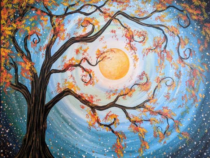 Paint and Sip - In the Fall Moonlight | Classpop!