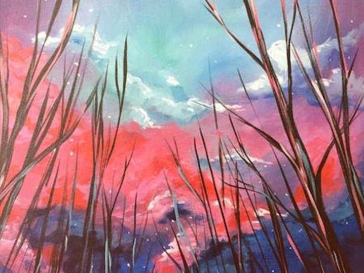 Paint and Sip Wintry Skies (Featuring 3 Beer and Wine) Denver