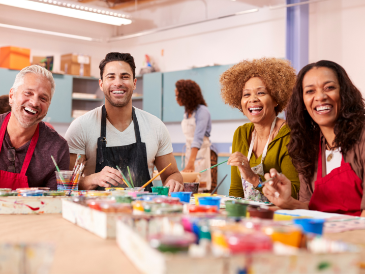 NYC - group painting class Shot