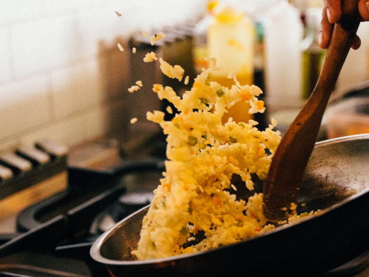 Austin - making fried rice Shot