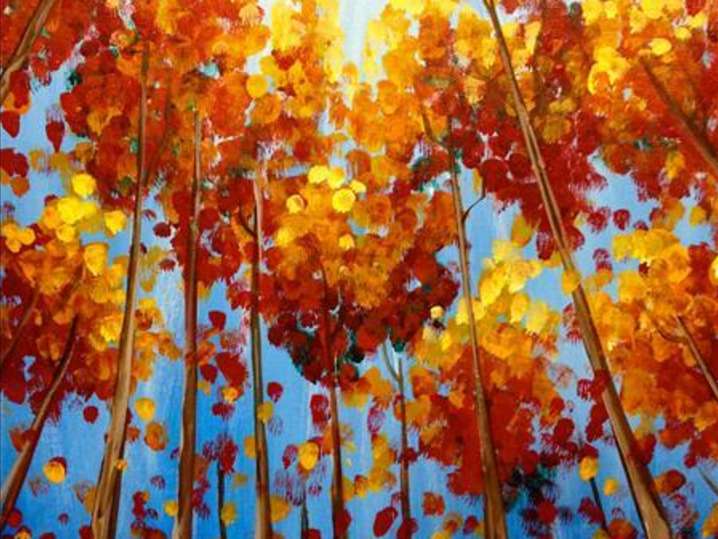 Paint and Sip - Sunlight in Fall Trees - San Antonio | Classpop!