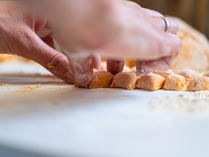 carrot gnocchi making Shot