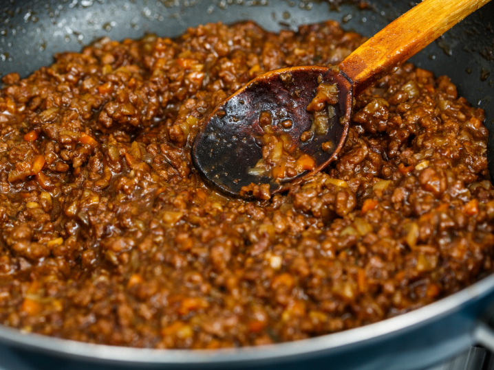 ground beef cooking Shot