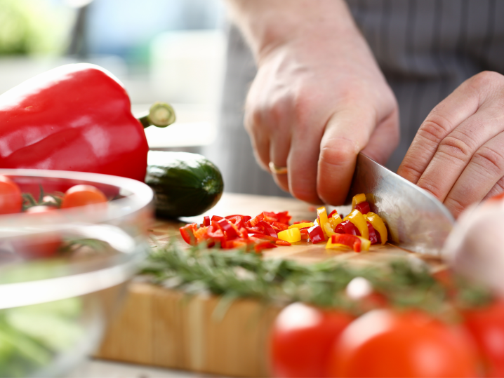 Denver - cutting red peppers Shot