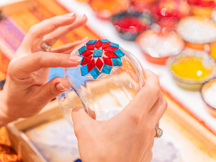 NYC - making color mosaic globe glass Shot