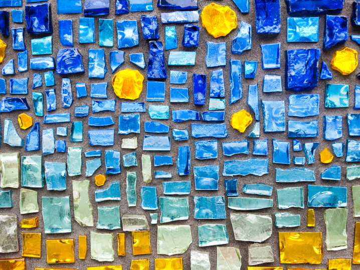 NYC - blue and yellow mosaic pieces Shot