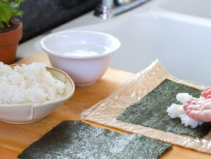 Orange County - rice in sushi prep Shot