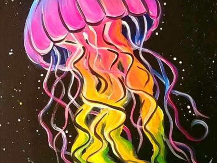 Paint and Sip - Rainbow Jellyfish - Houston | Classpop!