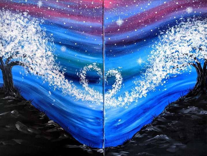 Paint and Sip - Love Trees - Date Night - Austin | Classpop!
