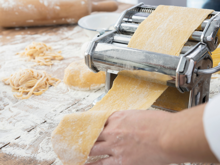 London - preparing pasta dough Shot