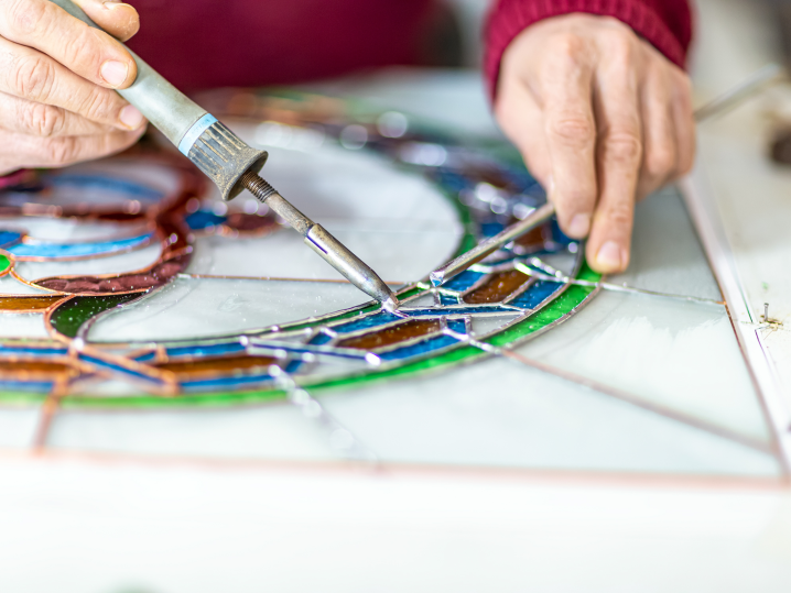 Seattle - making stained glass Shot