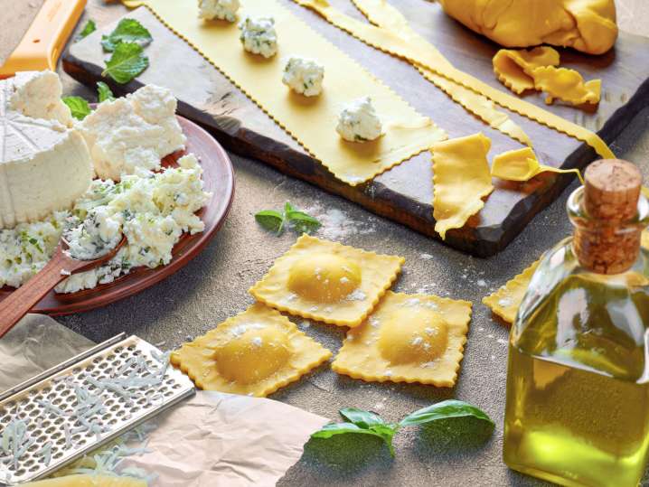 Fresh ravioli ingredients Shot