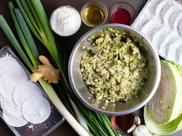 Ingredients for dumpling making Shot