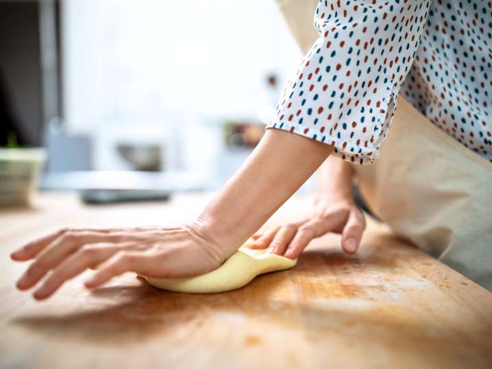 Kneading pasta dough Shot