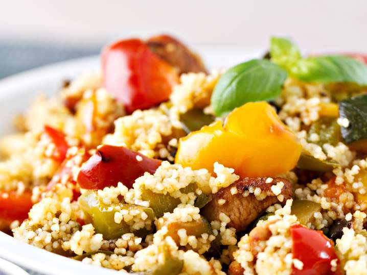 Vegetable medley in couscous Shot