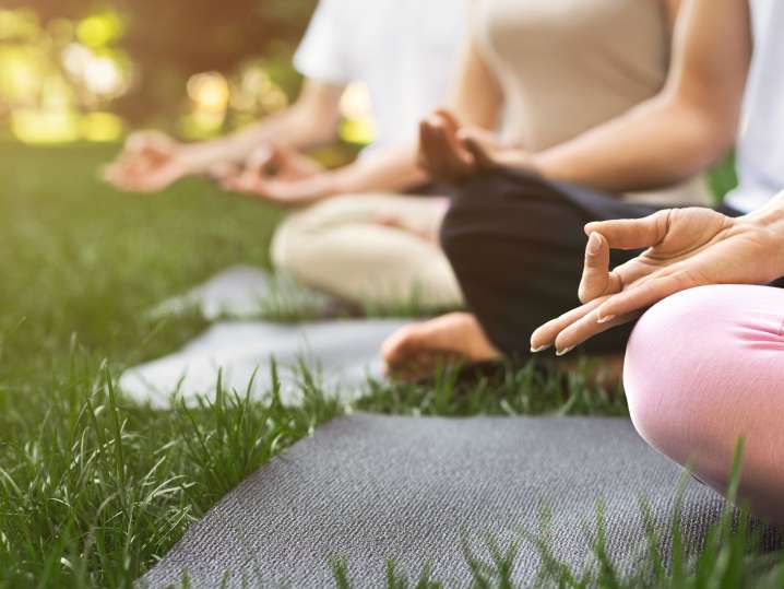 Los Angeles - meditation in the park Shot