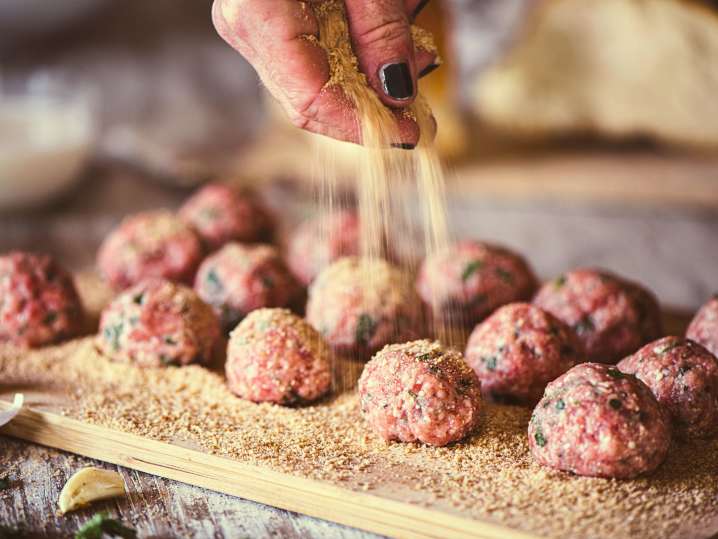 Breadcrumbs for forming perfect meatballs Shot