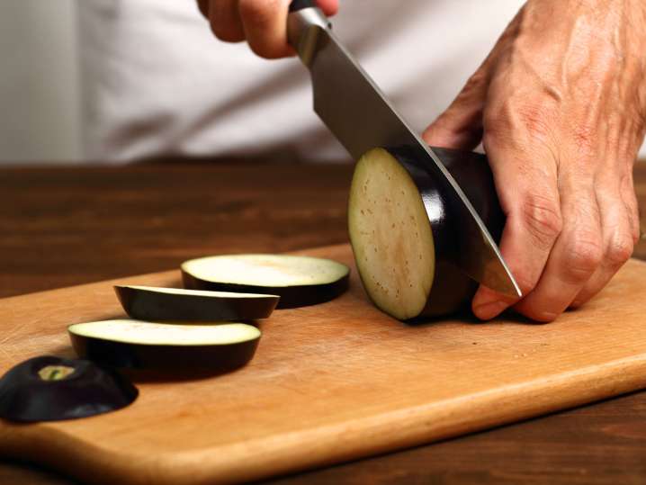 Cutting eggplant Shot