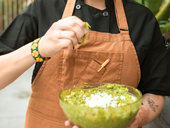 Squeezing lime for guacamole Shot