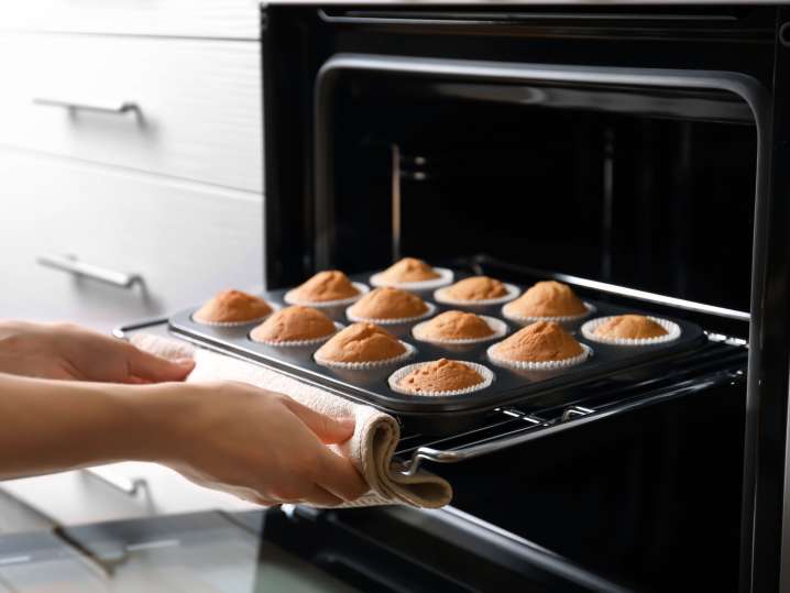 Cupcakes out of the oven Shot