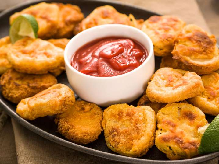 Homemade salmon nuggets Shot