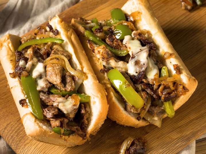 Philly cheesesteak sandwich Shot