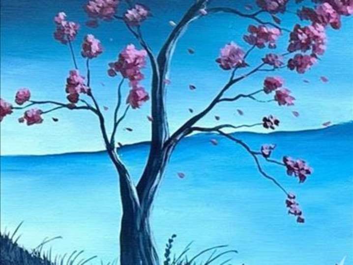 Paint and Sip - Blooming in Blue - Pasadena | Classpop!