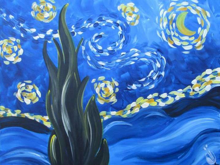 Paint and Sip - Van Gogh Inspired Starry Night - Baytown | Classpop!