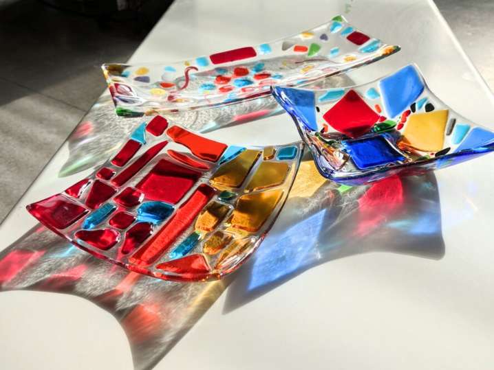 Seattle - colorful fused glass Shot