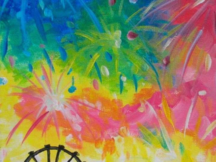Paint and Sip Carnival Firework Splash Orlando Classpop