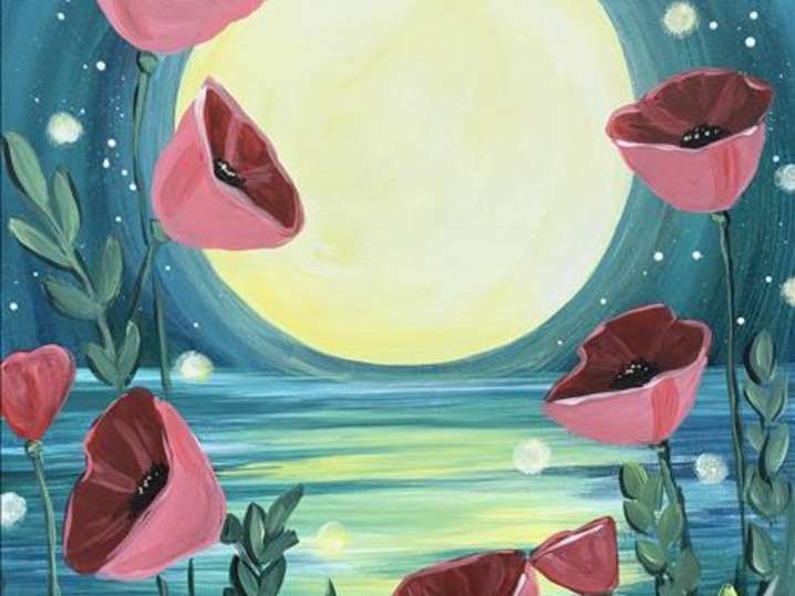 Paint and Sip - Moonlight Poppies - Pearland | Classpop!