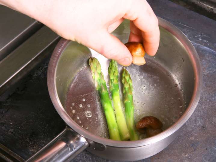 Preparing asparagus Shot