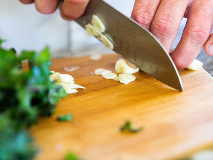 Bay Area - cutting garlic Shot