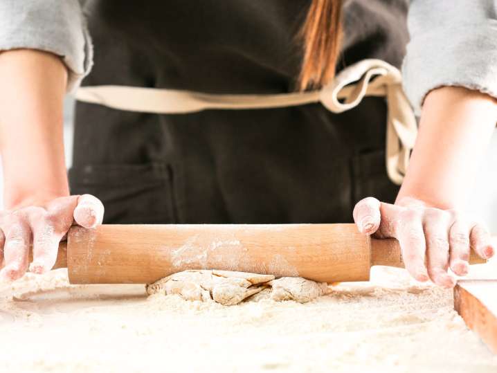 Making pasta dough Shot