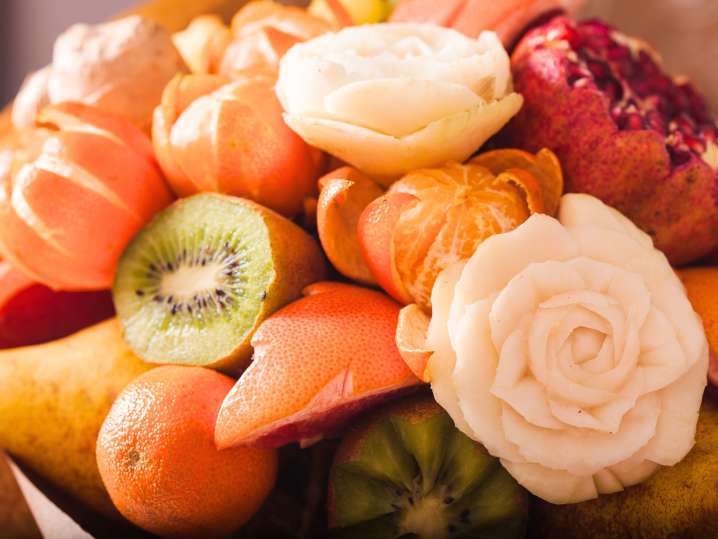 Carved fruit arrangement Shot