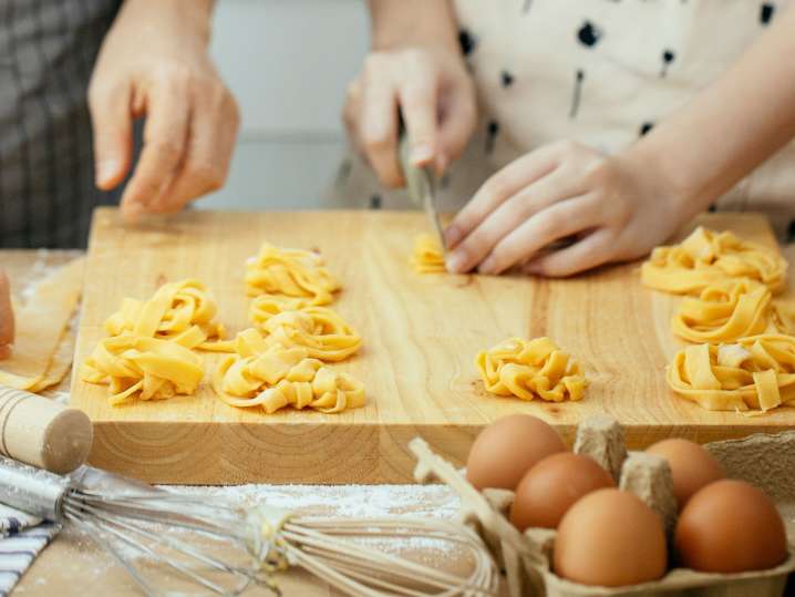 Making handmade pasta Shot