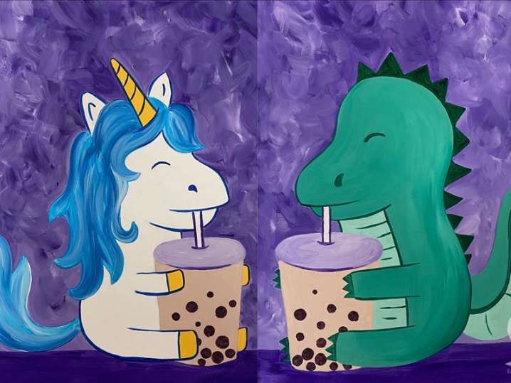 Paint and Sip - Boba Besties - Family Fun - Pasadena | Classpop!